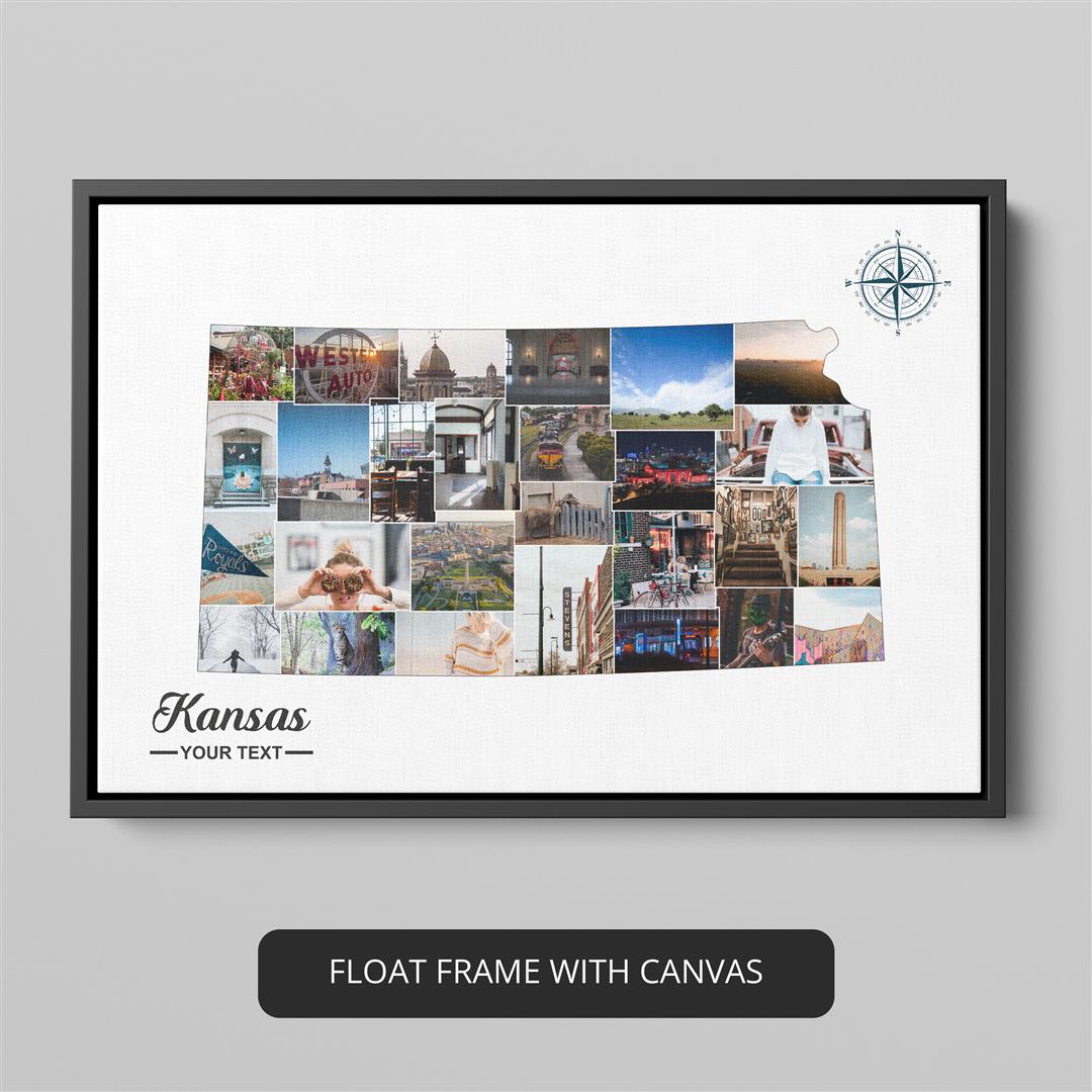 Unique Gifts in Kansas City - Custom Photo Collage with Kansas City Map