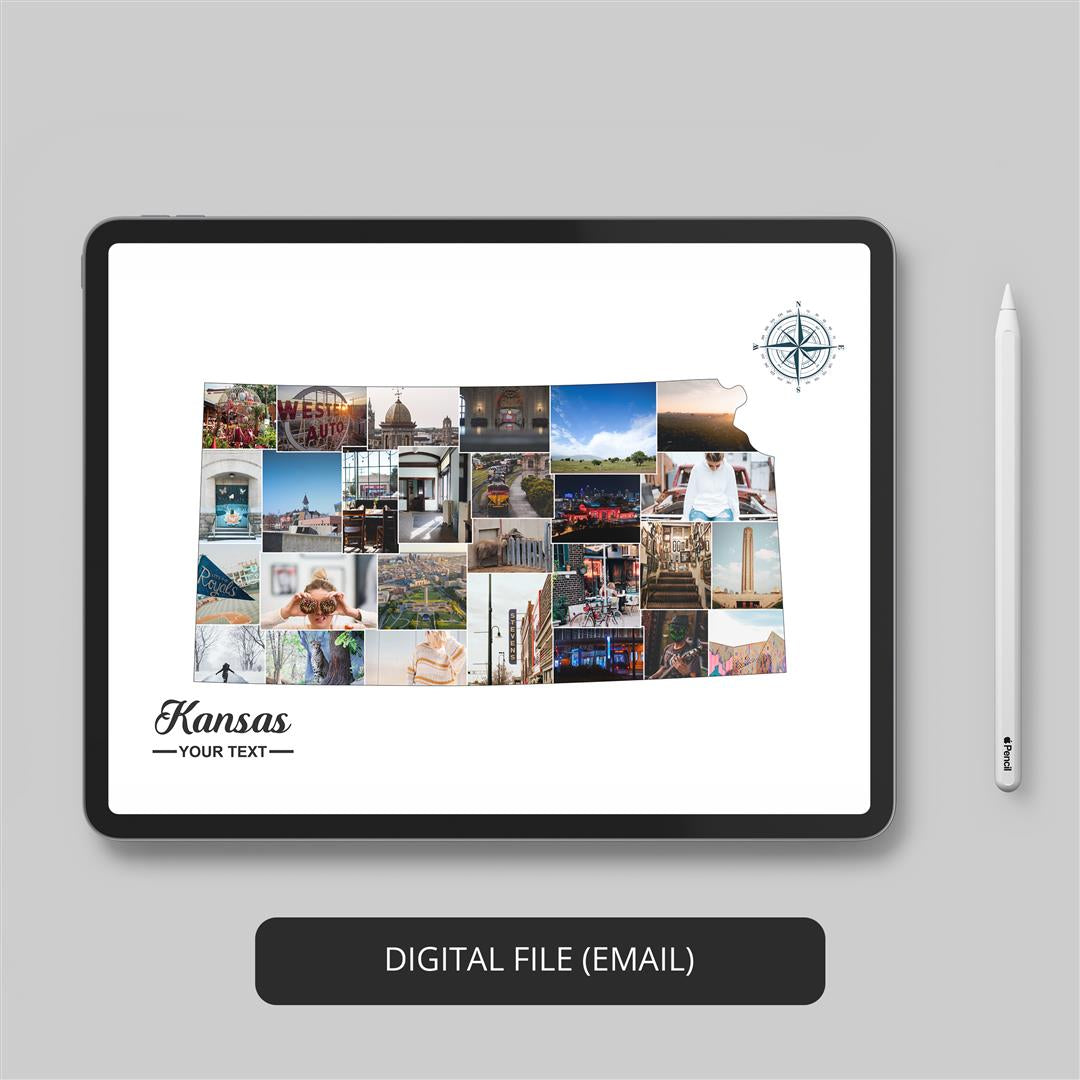 Best Kansas City Gifts - Handmade Photo Collage with Kansas City Artwork