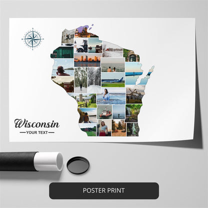 Map of Wisconsin Wall Art - Customized Wisconsin Artwork