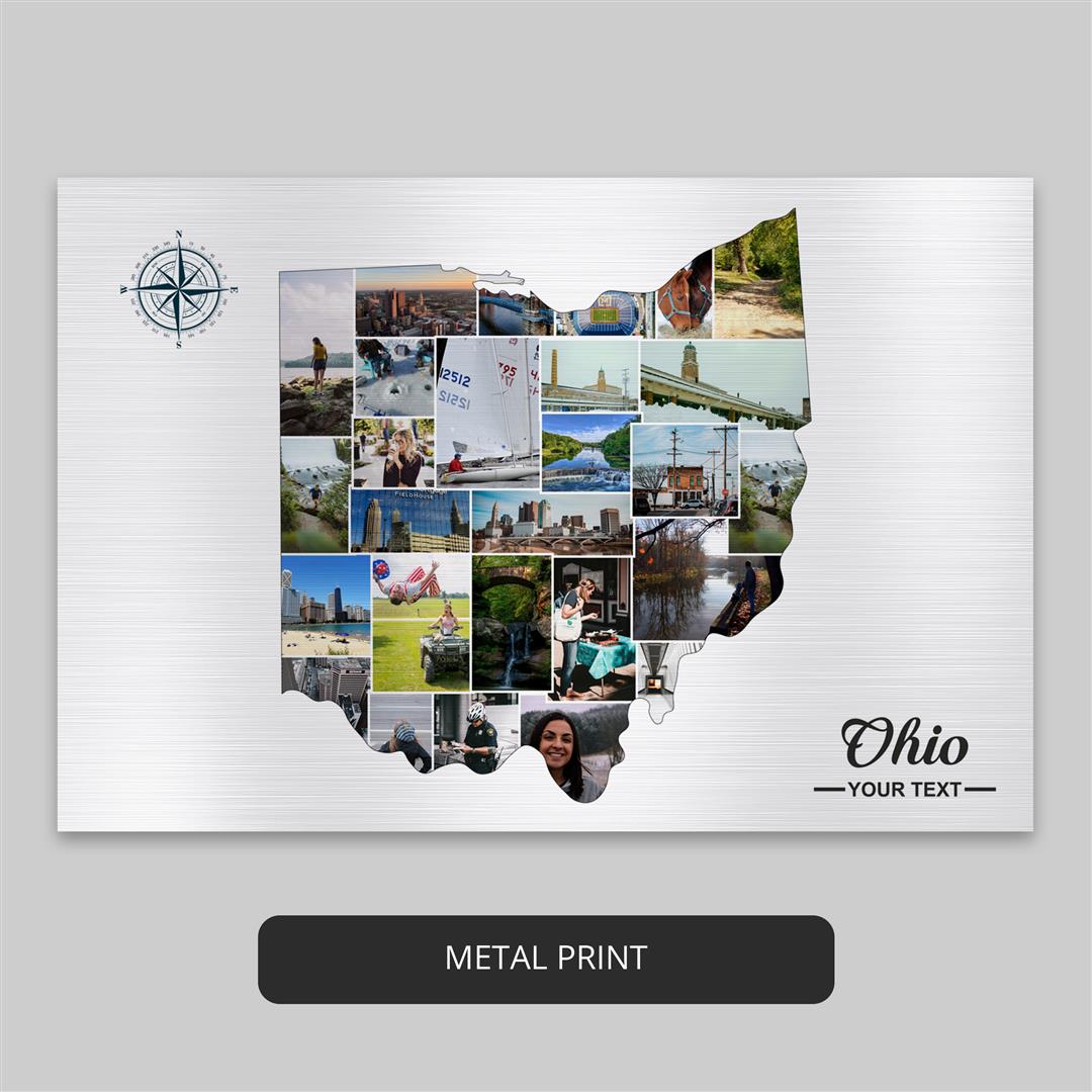 Ohio Themed Gifts: Picture Perfect Ohio Map Photo Collage