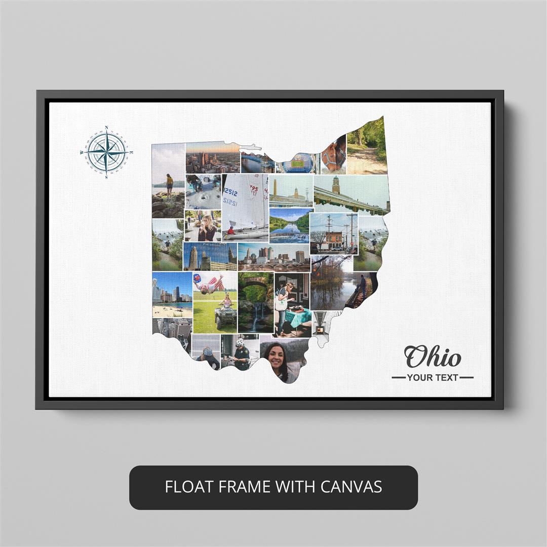 Personalized Ohio Map Wall Art Photo Collage Decor Gift – CollagemasterCo