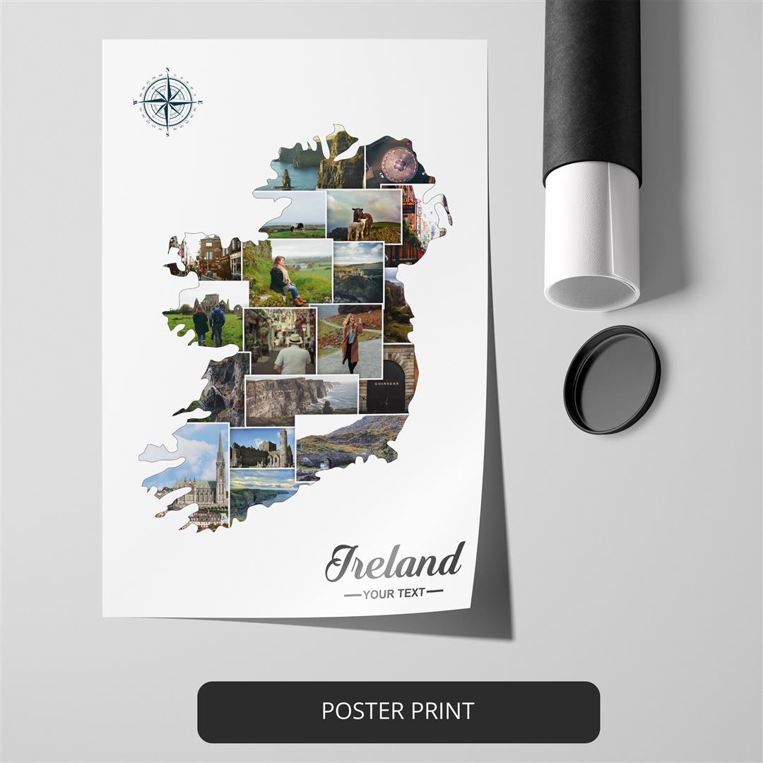 Ireland Map Art - Stunning Ireland Canvas Wall Art Collage