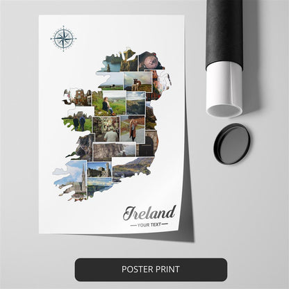Ireland Map Art - Stunning Ireland Canvas Wall Art Collage