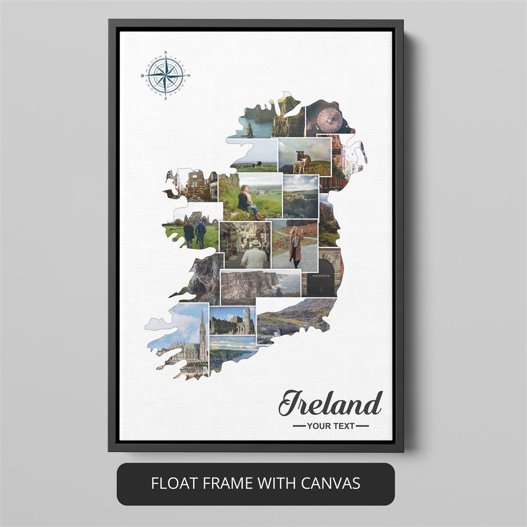 Gifts Ireland - Customized Photo Collage of Ireland Map, Ideal Present