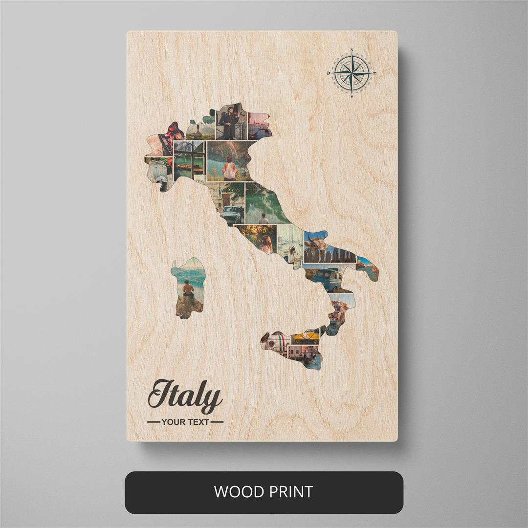 Unique Italy Gifts - Personalized Photo Collage in Italy Theme
