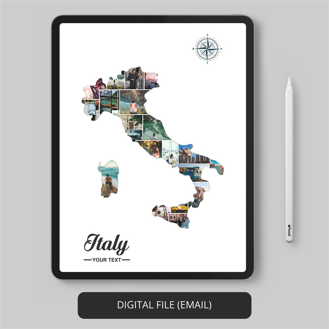 Eye-Catching Italy Poster - Personalized Photo Collage in Italy Theme