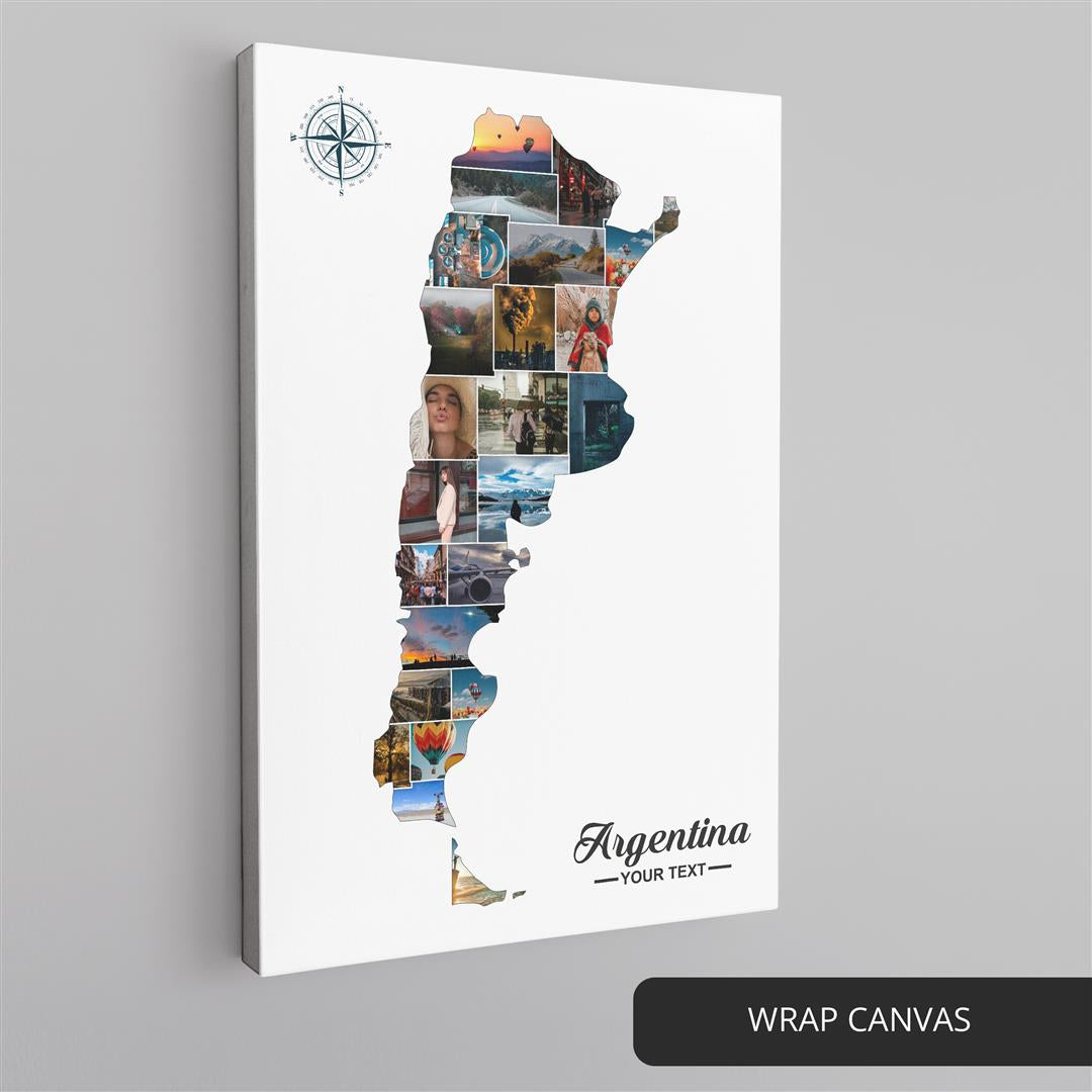 Argentina Wall Art: Personalized Photo Collage - Perfect Decor for Argentina Theme