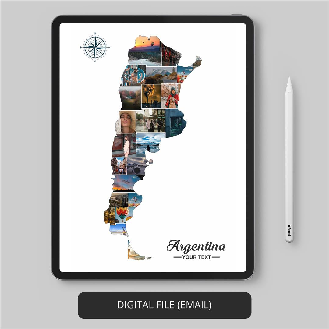en cualquier momento Joven Perdóneme Personalized Argentina Map Home Decor Collage Poster Gift – CollagemasterCo