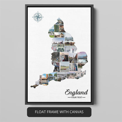 Thoughtful England Gifts: Personalized Map Collage for Any Occasion