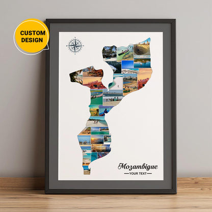 Customized Photo Collage featuring Mozambique Map - Unique Gifts from Mozambique
