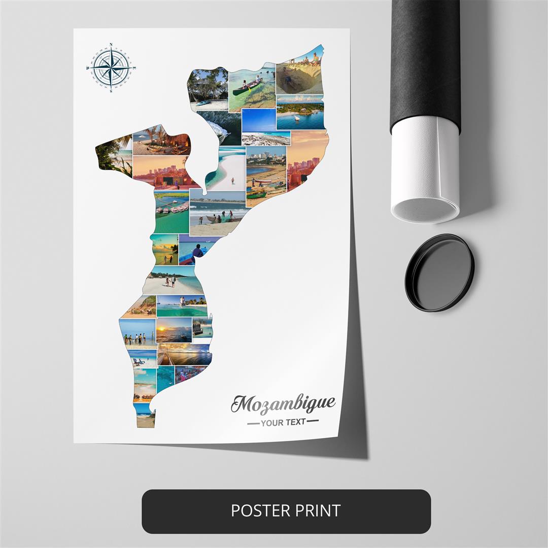 Map of Mozambique Photo Collage - Beautiful Artwork for Your Walls