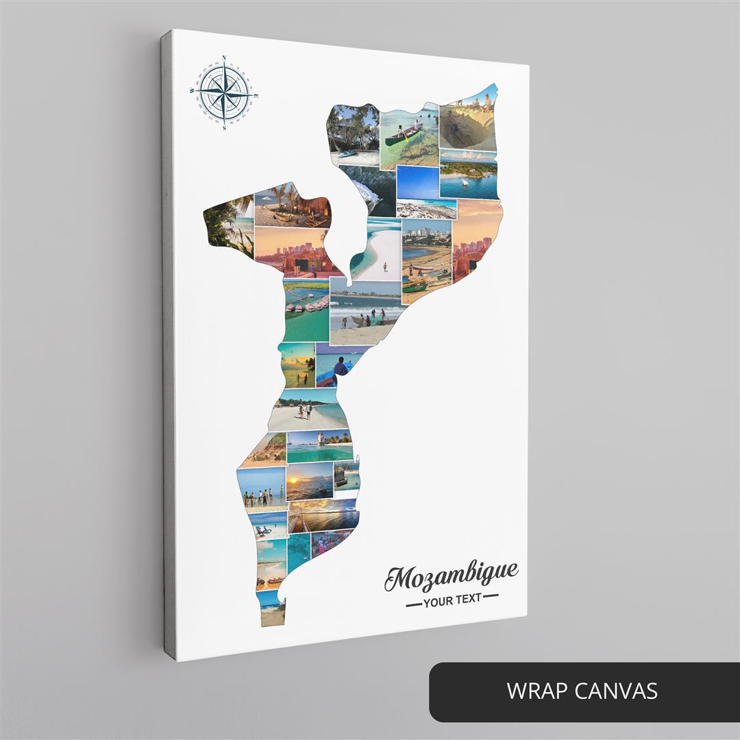 African Map Mozambique Photo Collage - Creative and Personalized Map Art