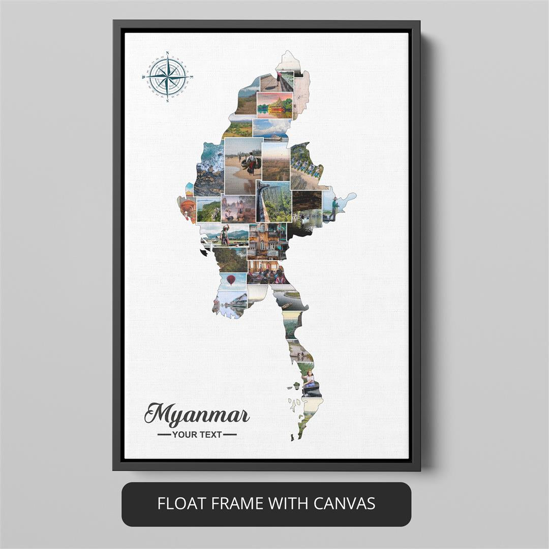 Customizable Myanmar Photo Collage - Ideal for Myanmar Art Lovers