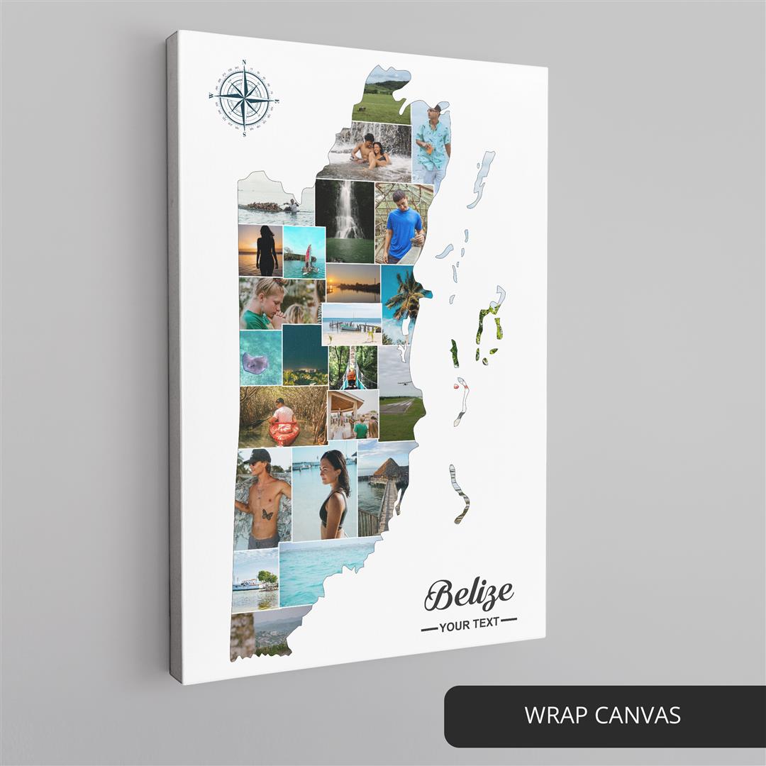 Print Belize Memories: Stunning Photo Collage Featuring Belize Map