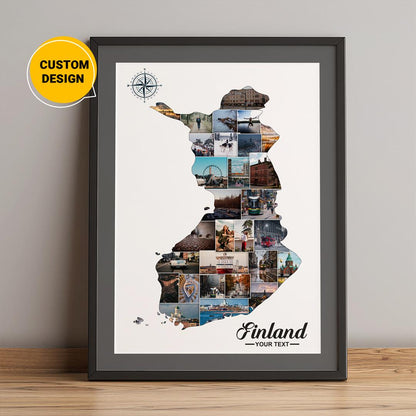 Finland Map Personalized Photo Collage - Unique Gifts from Finland