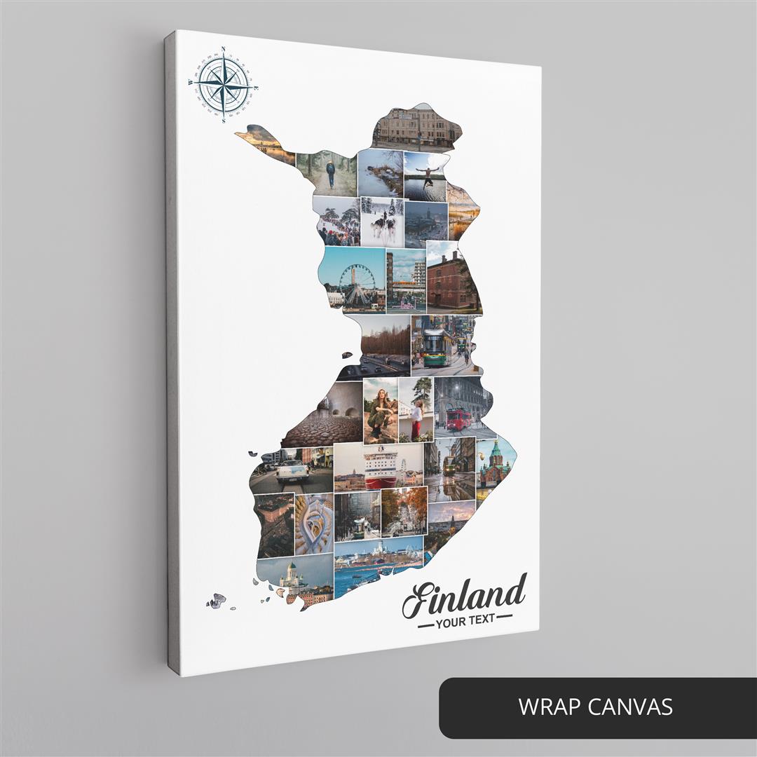 Christmas Gifts Finland - Finland Wall Art with Map Theme