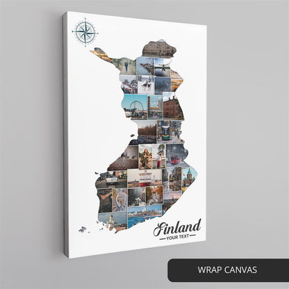 Christmas Gifts Finland - Finland Wall Art with Map Theme