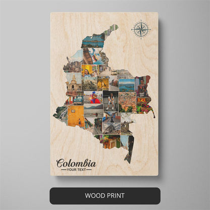 Colombia Wall Art - Captivating Personalized Photo Collage for Stylish Decor