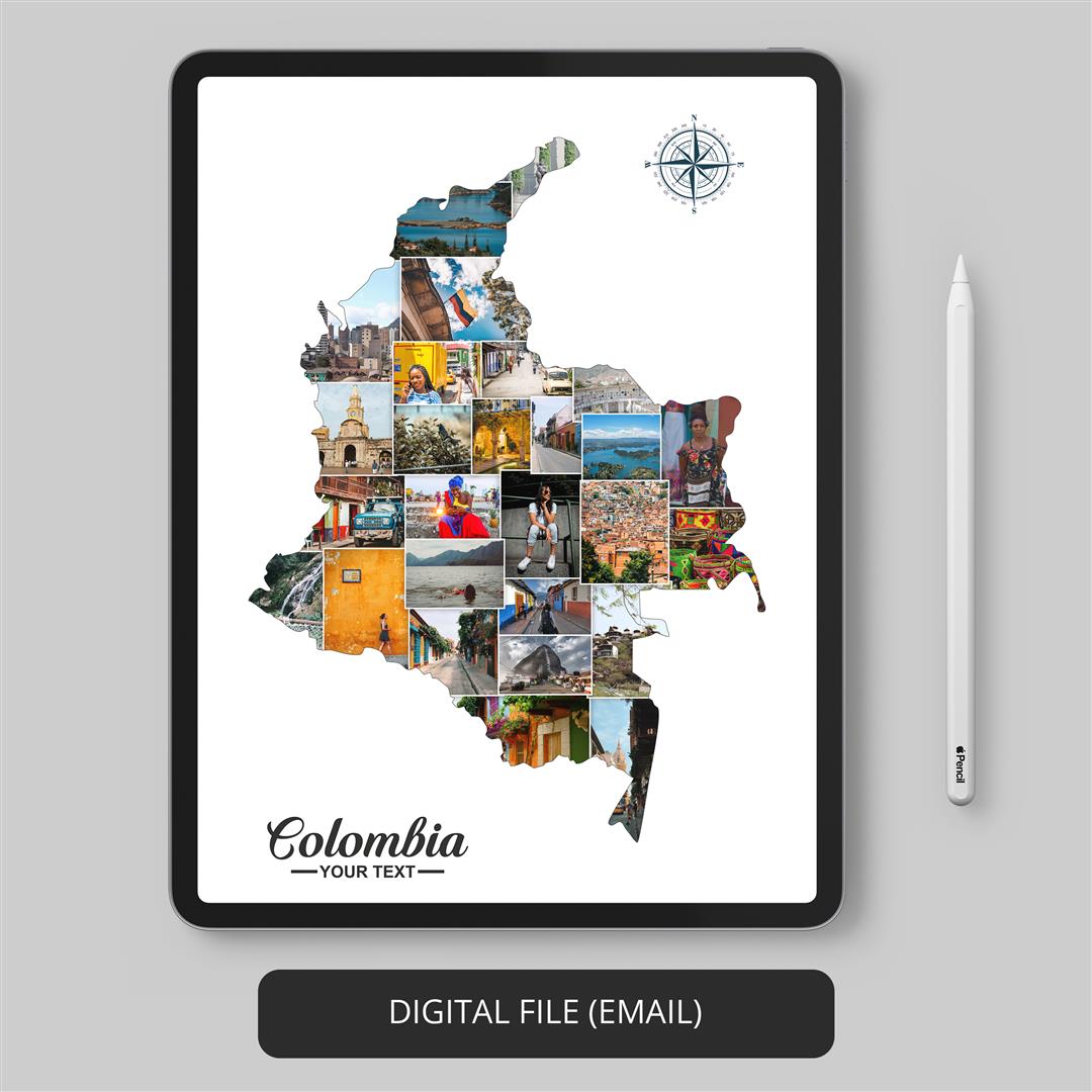 Colombia Art Prints - Customizable Photo Collage Showcasing Colombia's Charm