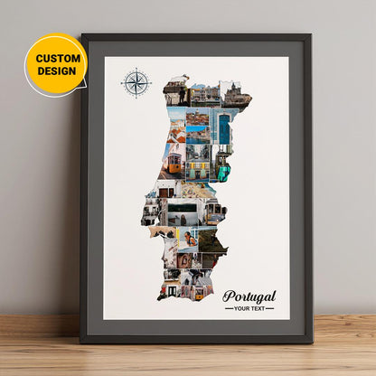Personalized Photo Collage of Norway Map: Unique Norway Gifts and Home Decor
