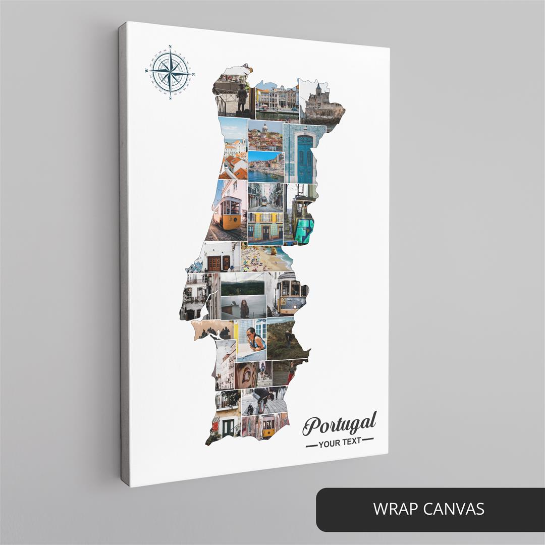 Norway Wall Art: Captivating Personalized Photo Collage with Norway Map