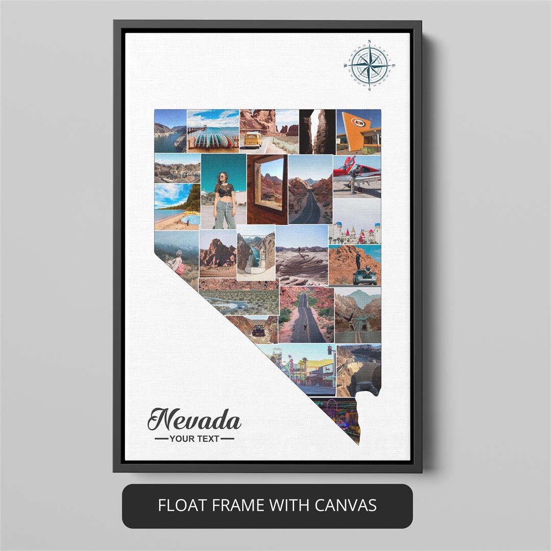 Impress with Personalized Customized Nevada Map Themed Wall Art Picture Collage