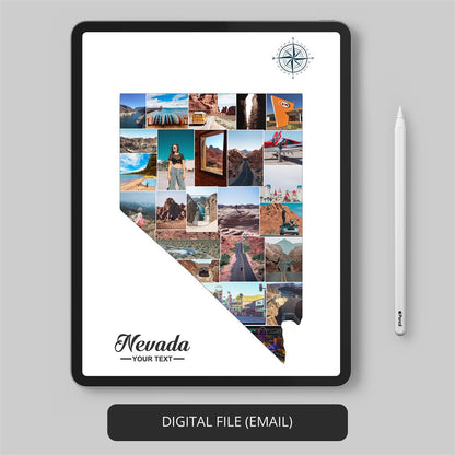 Perfect Gift: Customized Nevada Map Themed Wall Art Picture Collage