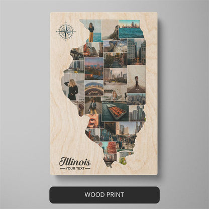 Capture the Essence of Illinois with this Personalized Photo Collage - Illinois Home Decor