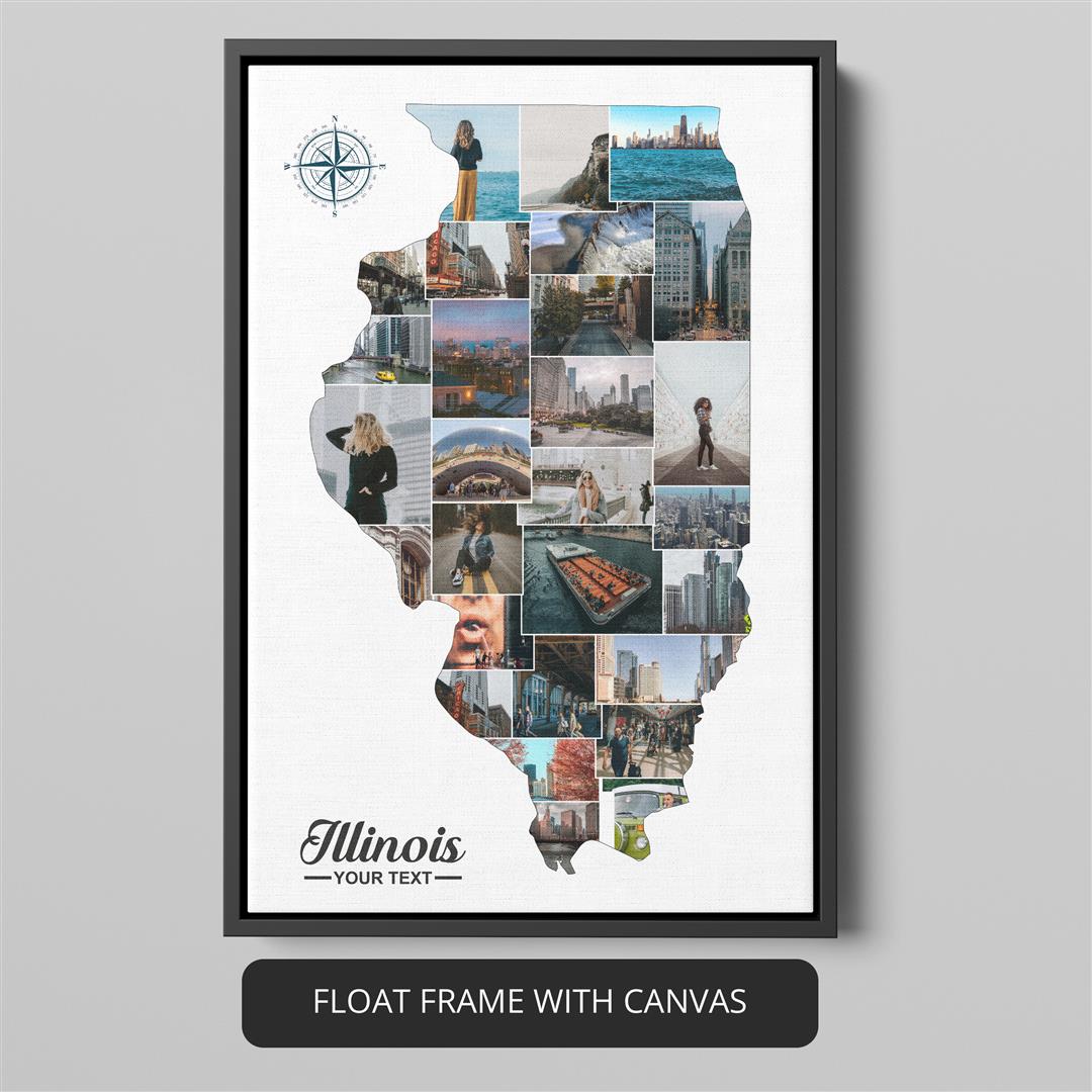 Impress with Illinois Themed Photo Collage - Ideal Illinois Gift