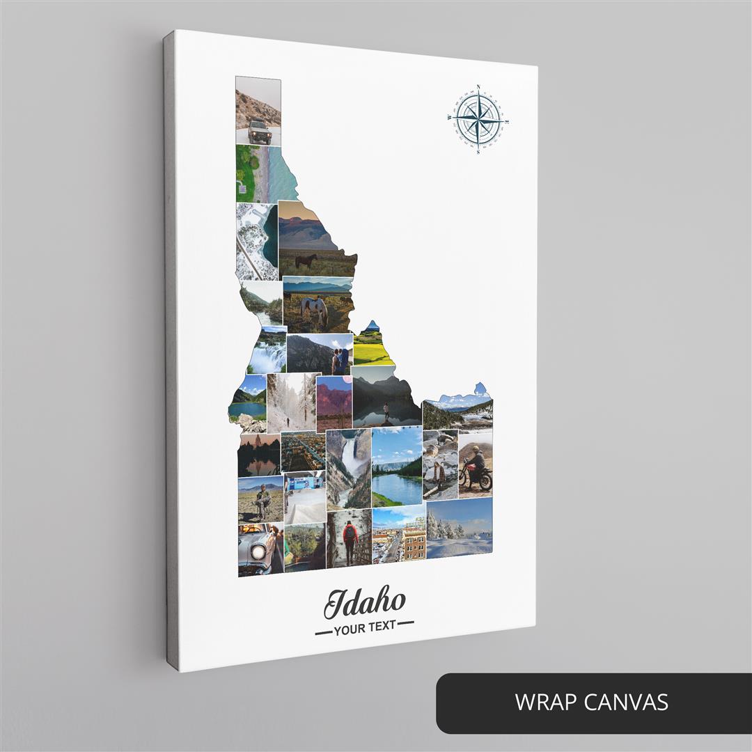 Idaho Gifts: Personalized Photo Collage Featuring Idaho Map