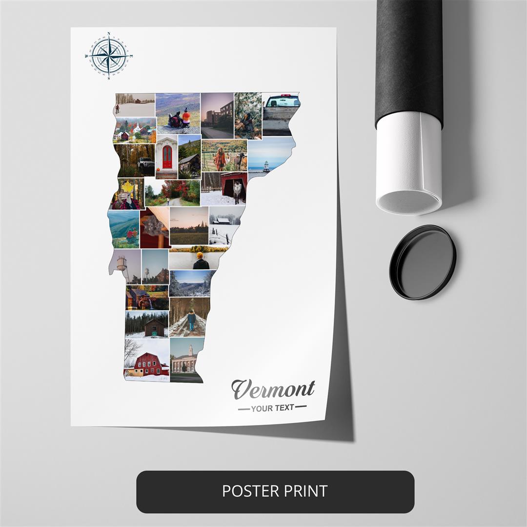 Unique Vermont Christmas Gifts - Personalized Photo Collage