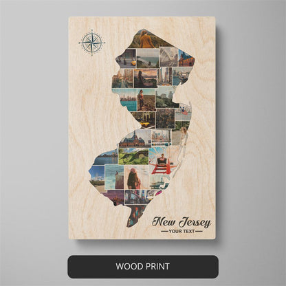 Explore New Jersey Map - Customizable Photo Collage Poster