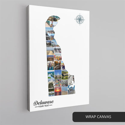 Delaware Themed Personalized Collage: Ideal Gift for Delaware Residents and Visitors