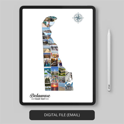 Delaware Prints: Captivating Personalized Collage Depicting Delaware County Map