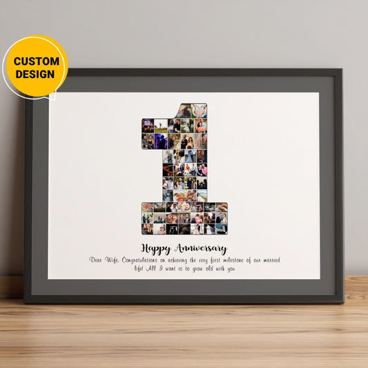 Capture and preserve unforgettable memories with unique 1st wedding anniversary photo collage gifts for couples.