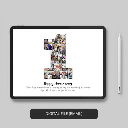 Surprise your spouse with a unique 1st wedding anniversary photo collage – the perfect keepsake!
