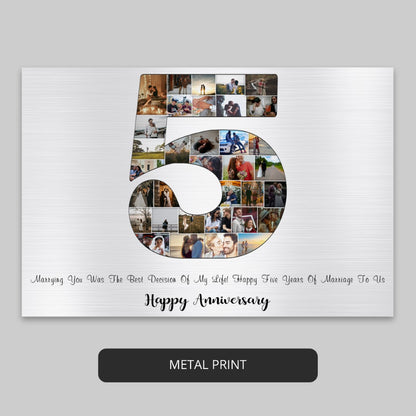 One-of-a-kind 5th Anniversary Presents - Custom Photo Collages