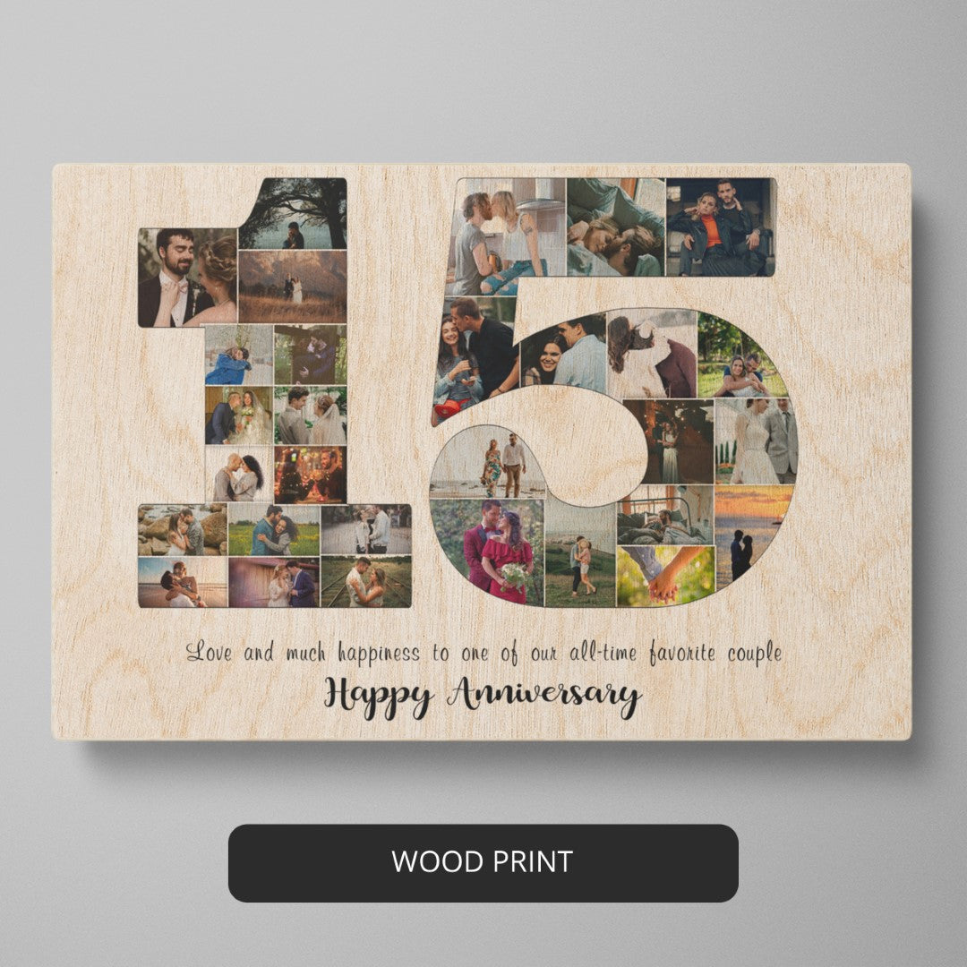 perfect 15th wedding anniversary present for him or her with our custom photo collages.