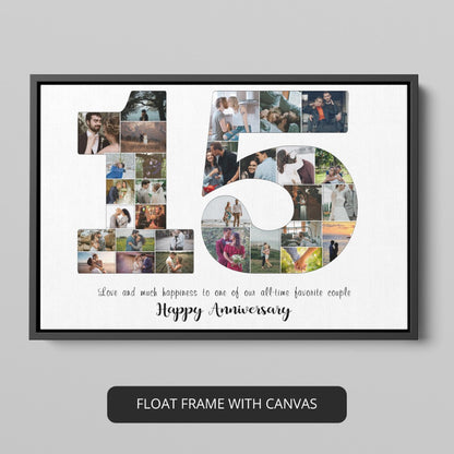 Make your friend's 15th-anniversary special with a custom photo art gift.