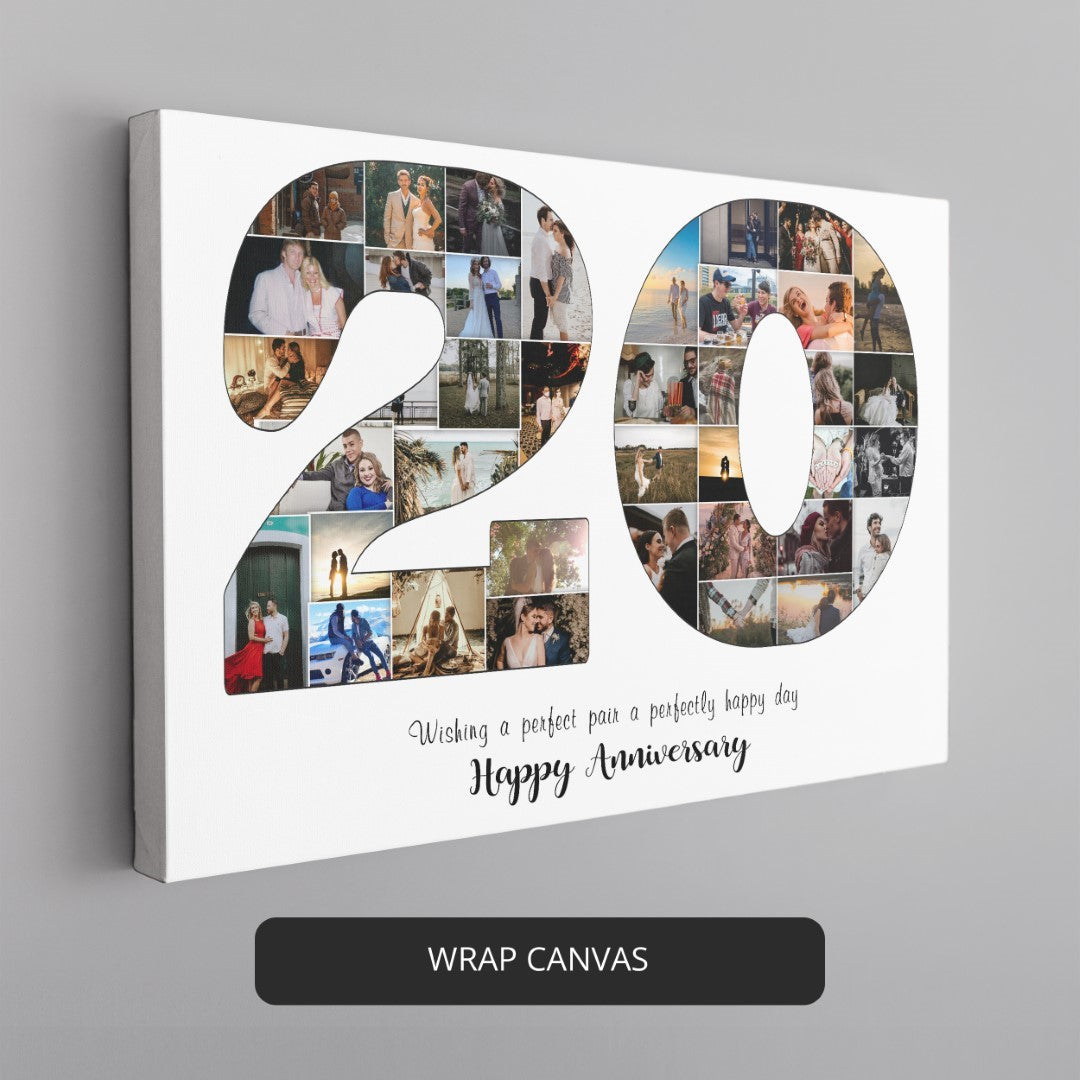 Personalized 20th Wedding Anniversary Collage Gift