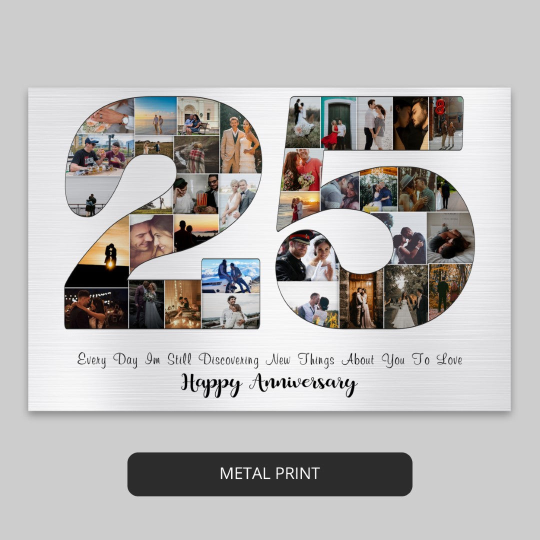 Creative 25th Wedding Anniversary Gift Ideas for Parents - Personalized Photo Collage