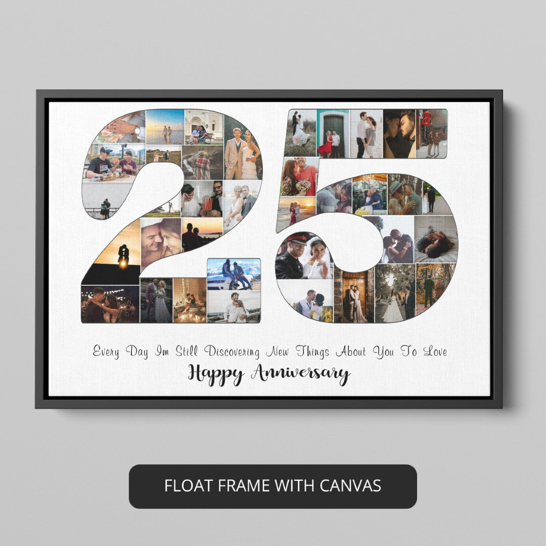 25th Wedding Anniversary Photo Collage Gift