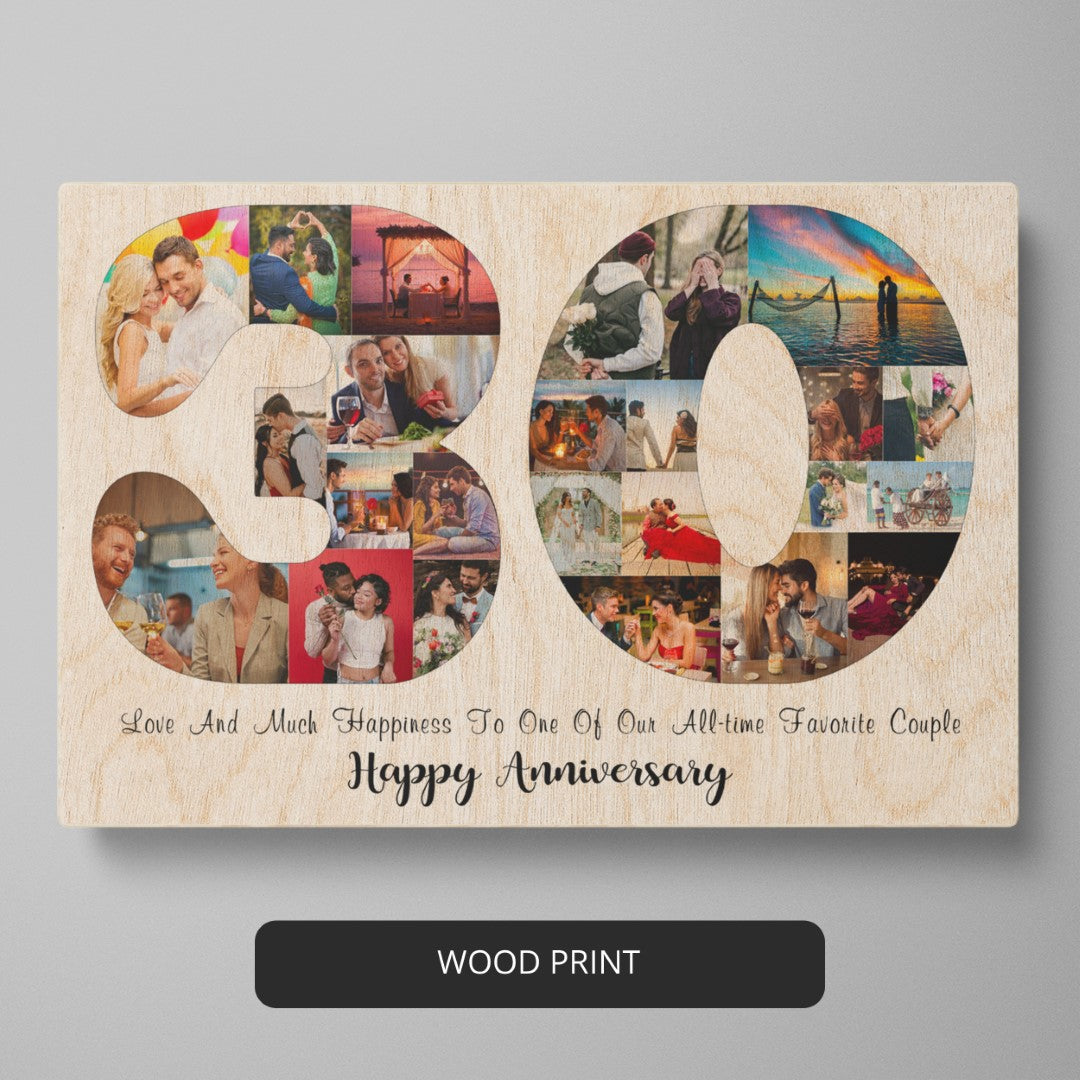 30th Wedding Anniversary Collage Gift for Couple