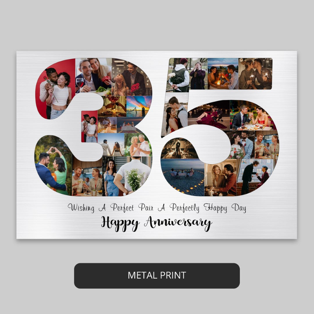 5th wedding anniversary gift for husband or wife of a personalized photo collage
