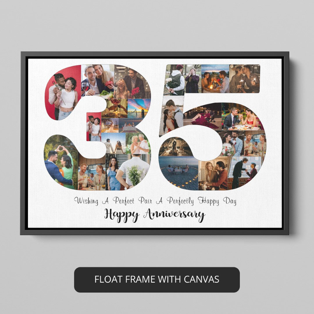 unique Personalized 35th Anniversary Gift Photo Collage