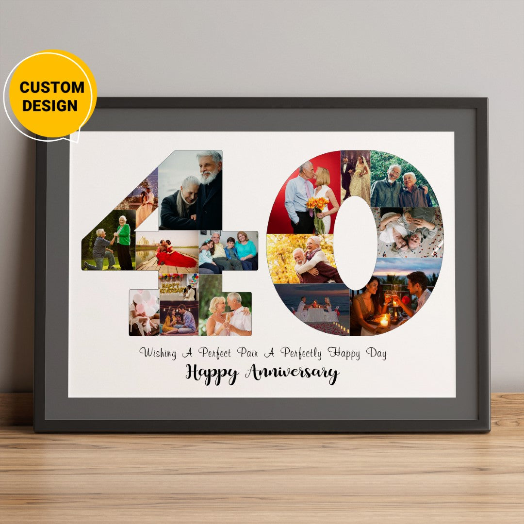Beautiful 40th-anniversary gift idea for parents – a personalized photo collage