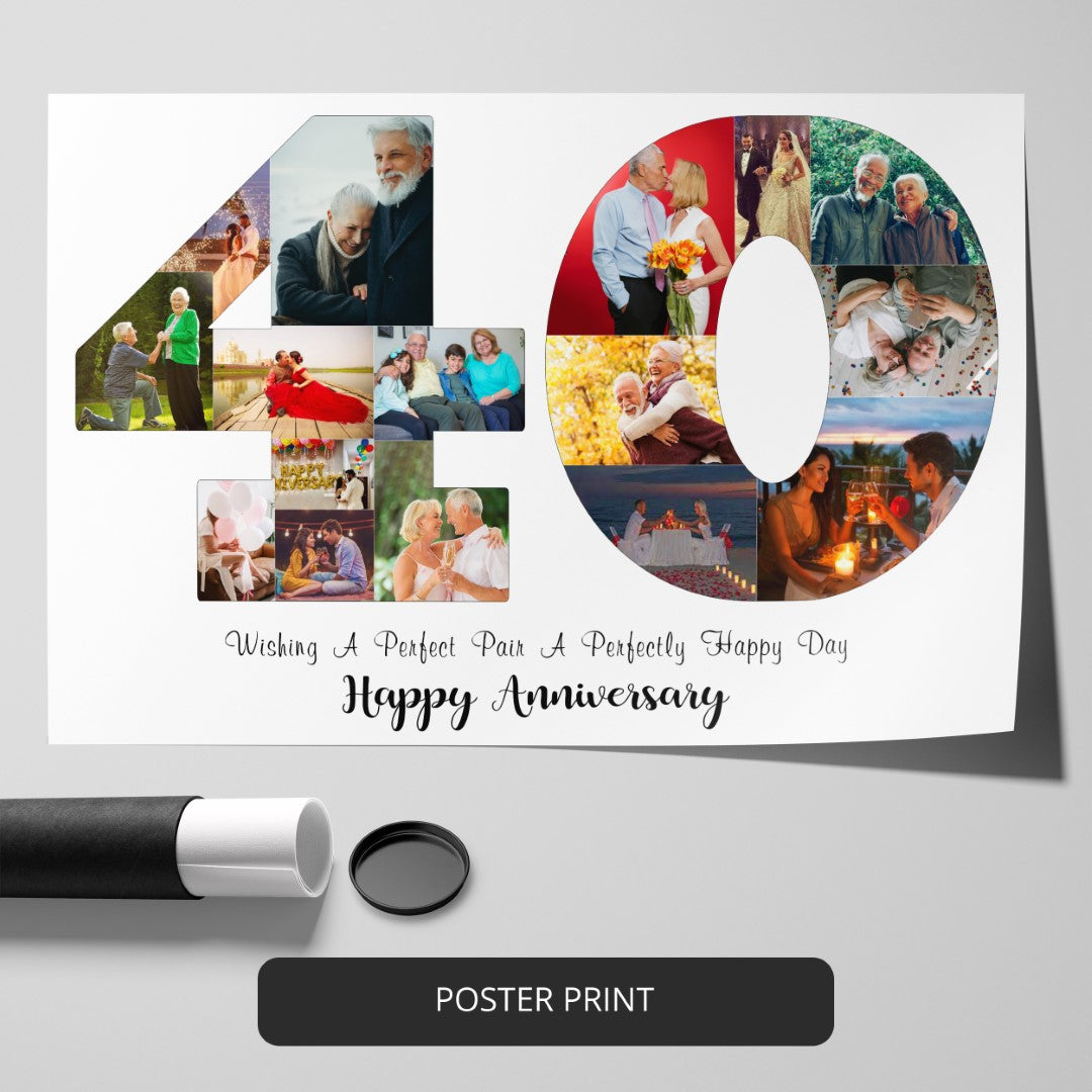40th wedding anniversary memorable with this special personalized photo collage