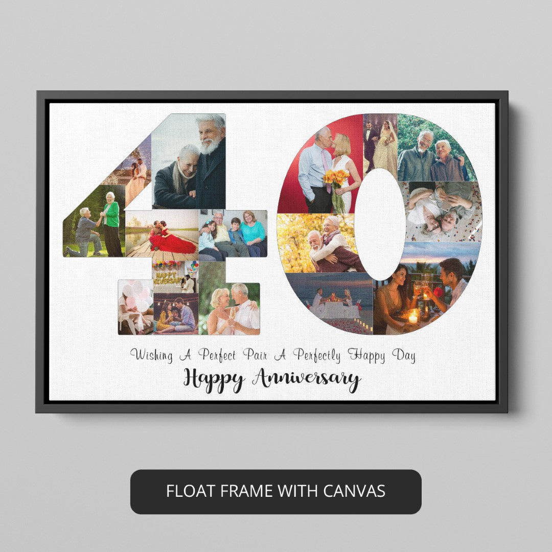 Happy personalized 40th Anniversary photo collage
