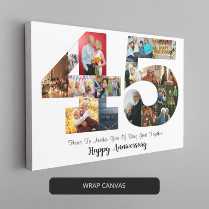 Customize a unique and lasting 45th wedding anniversary present with our Photo Collage