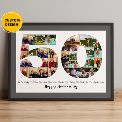 Best 50th Anniversary Picture Collage Gift For Your Loved One - Perfectly Customizable
